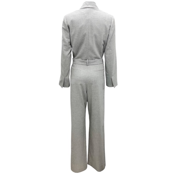 PESERICO GREY WOOL JUMPSUIT WITH BELT - Picture 3 of 4